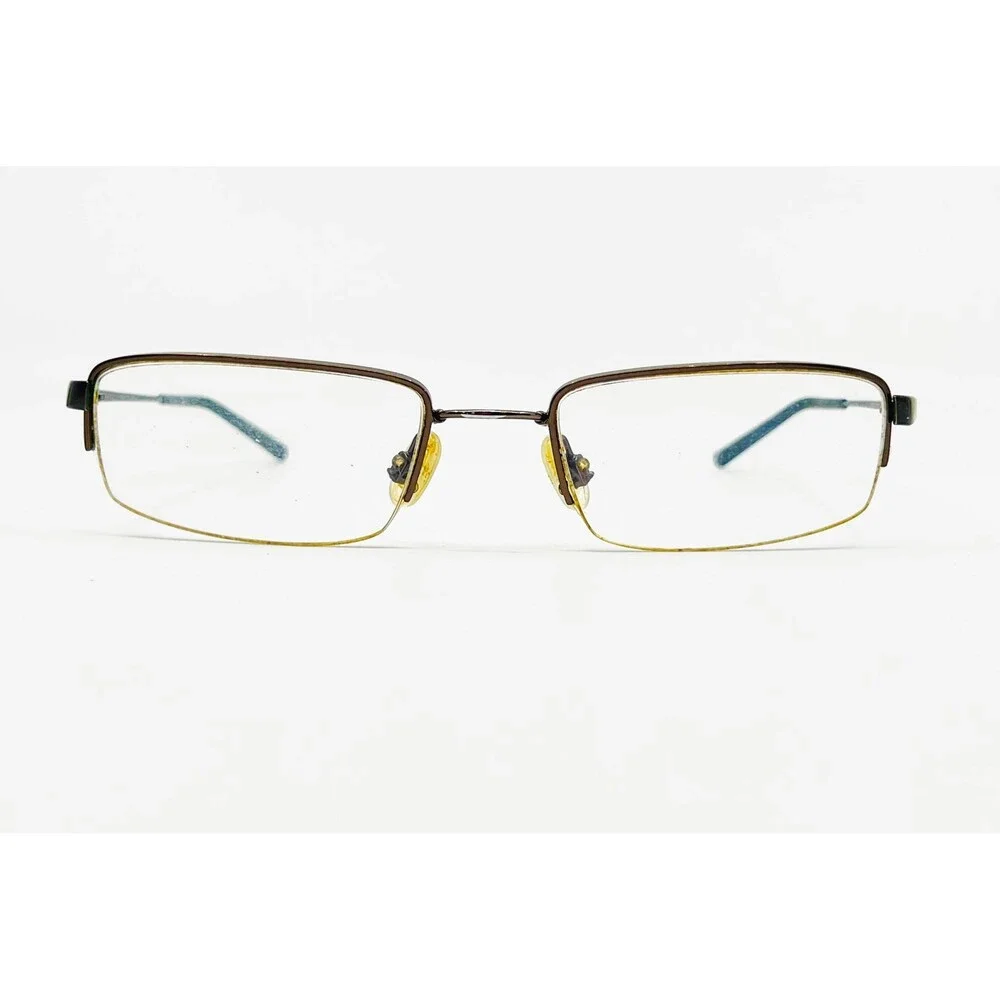 Nike Eyeglasses Mens Brown Semi Rimless Rectangular 4192 215 51-19-140